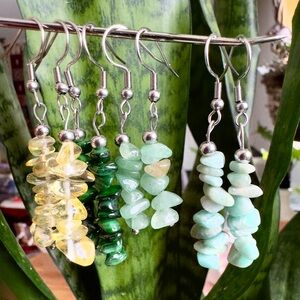 (All ) Hand Made Natural Gemstone Drop Earrings